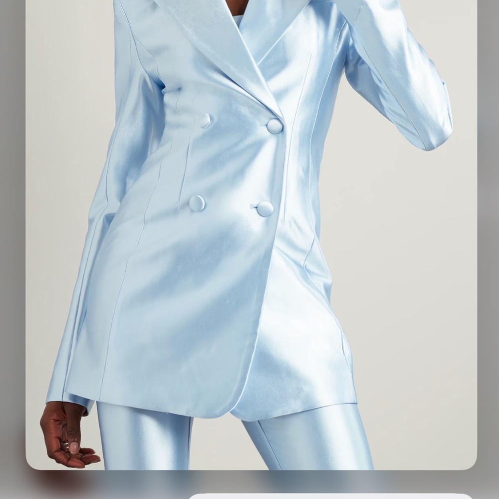 ROTATE BIRGER CHRISTENSEN Double-breasted stretch-satin blazer - worn once